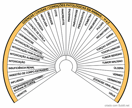 Doenças / causas / condições patológicas em animais - h a z