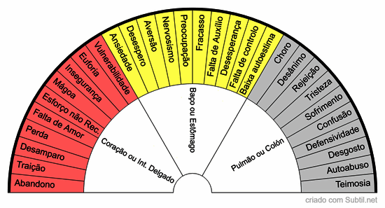 Código das emoções linha 1, 2 e 3