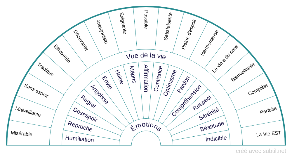 Émotions et vue de la vie