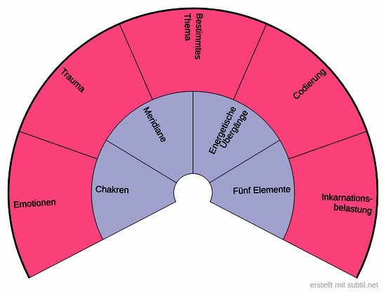 Organetik symptome: seele = magenta | energetisch = flieder