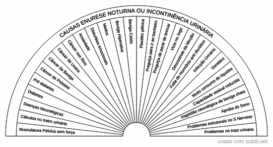 Causas enurese noturna ou incontinencia urinária