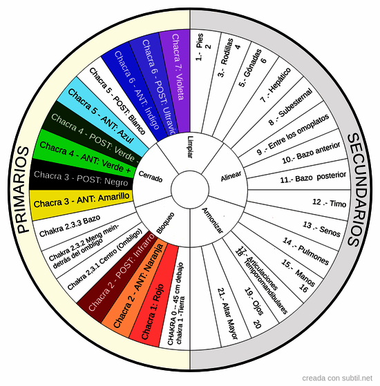 Chakras primarios y secundarios