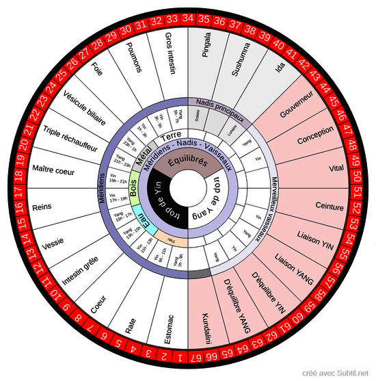 Méridiens - nadis - vaisseaux- mtc