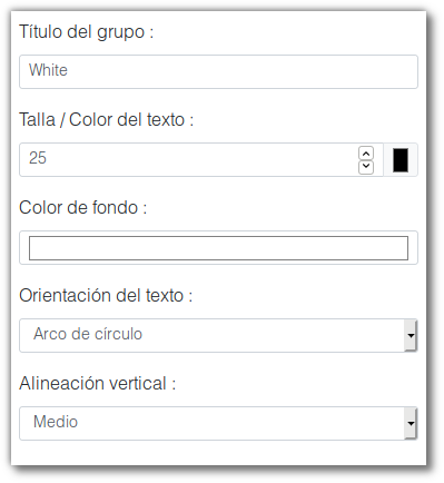 menú de personalización del grupo