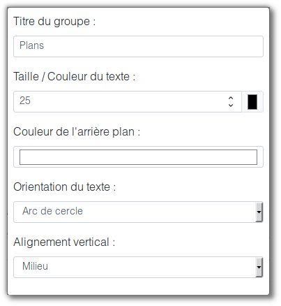 Menu options du groupe